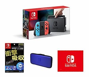 【中古】【Amazon.co.jp限定】【液晶保護フィルム多機能付き(任天堂ライセンス商品)】Nintendo Switch Joy-Con(L) ネオンブルー/(R) ネオ