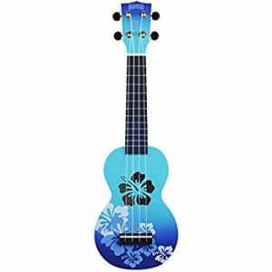 MAHALO ソプラノ UKULELE デザイナーシリーズ ハイビスカス MD1 HB ブルー バースト(中古品)