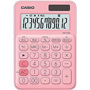 【中古】 カシオ カラフル電卓 ペールピンク 12桁 ミニジャストタイプ MW-C20C-PK-N