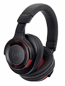 【中古】 audio technica オーディオテクニカ SOLID BASS ノイズキャンセリングワイヤレスヘッドホン 重低音 ハイレゾ ブラックレッド AT