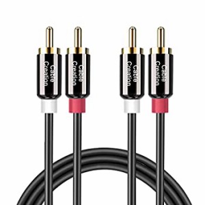 【中古】 2RCA ケーブル Cablecreation 2RCA to 2RCAステレオオーディオ変換ケーブルY分配ケーブル 2RCAオス to 2RCAオス ステレオオーデ