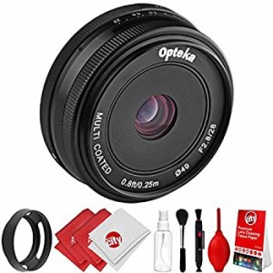 Opteka 28?mm f / 2.8手動Prime HD MCレンズwith Ventedフードとクリーニン(中古品)