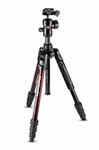 【中古】 Manfrotto マンフロット 三脚 Befreeアドバンス アルミ 4段 自由雲台 ツイストロック式T三脚キット レッド MKBFRTA4RD-BH