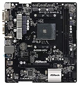 ASRock AMD B450チップ搭載 Micro ATX マザーボード B450M-HDV(中古品)