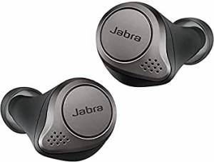 【中古】 Jabra ワイヤレス充電対応 完全ワイヤレスイヤホン Elite 75t チタニウムブラック IP55 BluetoothR 5.0 マルチポイント対応 2台