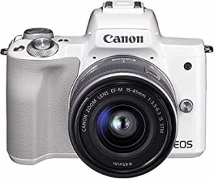 【中古】 Canon キャノン ミラーレス一眼カメラ EOS Kiss M 標準ズームレンズキット ホワイト EOSKISSMWH-1545ISSTMLK-A