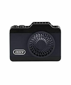 【中古】 Toffy トフィー LEDハンズフリーカメラファン FN04 (リッチブラック) ハンディファン 小型ファン 首下げ・卓上 2WAY USB充電式 