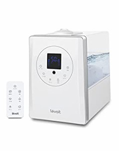 【中古】加湿器 Levoit 大容量 6L ハイブリッド式 加熱式 最大60時間連続稼働 100℃高温除菌 25畳適用 温冷ミスト アロマ対応 タイマー付