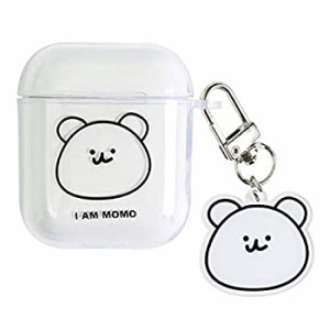 【中古】 UnnFiko for AirPods Pro ケース 透明 熊柄 エアポッド プロ カバー ソフト 保護ケース 耐衝撃 創意 オシャレ キーホルダー か