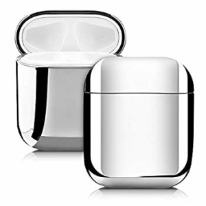 【中古】 kwmobile イヤフォン ケース 保護カバー 対応: Apple Airpods 1 & 2 - 充電対応 メタリック 光沢 シルバー