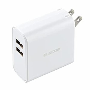 【中古】 エレコム USB コンセント 充電器 合計24W USB-A×2 【 iPhone (iPhone13シリーズ対応) Android タブレット 対応 】 EC-AC03WH