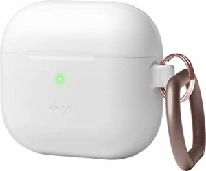 【中古】 elago AirPods 3 対応 ケース 落下防止 カラビナ 付 耐衝撃 薄型 シリコン カバー 衝撃 吸収 シンプル スリム ケースカバー 傷