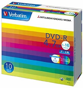 【未使用】【中古】 三菱化学メディア Verbatim DVD-R 4.7GB 1回記録用 1-16倍速 5mmケース 10枚パック ワイド印刷対応 ホワイトレーベル