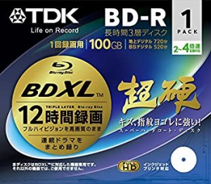 【未使用】【中古】 TDK 録画用ブルーレイディスク 超硬シリーズ BD-R XL 長時間録画 3層ディスク 100GB 2-4倍速 1枚 BRV100HCPWB1A