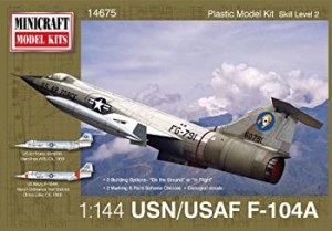 ミニクラフト 1/144 アメリカ空軍/海軍 F-104A プラモデル（未使用品）