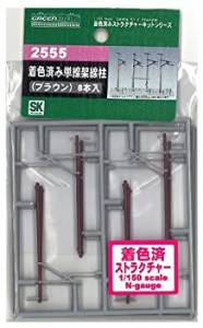 グリーンマックス Nゲージ 2555 着色済み 単線架線柱 (ブラウン)(未使用品)