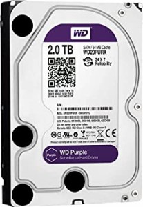 【未使用】【中古】 Western Digital HDD 内蔵ハードディスク 3.5インチ 2TB Western Digital Purple 監視カメラ用 WD20PURX intelliPowe