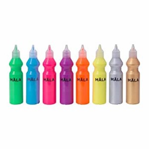 IKEA MALA 蛍光絵の具 ラメ入り絵の具 30266300 8色セット(未使用品)