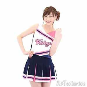 A&TCollection ラブリーチアガール コスチューム 紺/白/ピンク レディース (未使用品)