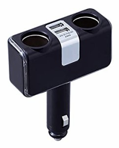 【未使用】【中古】 セイワ(SEIWA)ソケット イルミラインUSBソケットF ダイレクトタイプ DC×2 USB×2(MAX5V 2.4A) ブラック F254