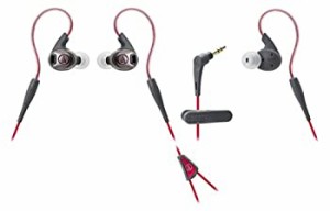 【未使用】【中古】audio-technica SONICSPORT カナル型イヤホン 防水仕様 スポーツ向け レッド ATH-SPORT3 RD