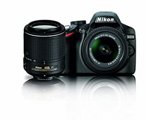 【未使用】【中古】 Nikon ニコン D3200 24.2 MP CMOS デジタル一眼レフカメラ 18-55mm 55-200mm VR DXズームレンズバンドル