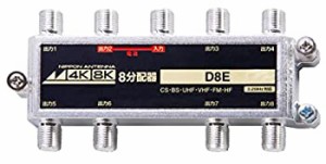 【未使用】【中古】 日本アンテナ 共同受信用8分配器 屋内用 4K8K放送対応 1端子電通型 D8E