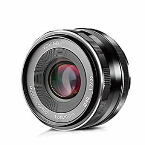 【未使用】【中古】 Voking VK-35mm F1.7 大口径マニュアルプライム固定レンズ APS-C SONY EマウントデジタルミラーレスカメラA7III A9 N