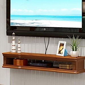 【未使用】【中古】 壁掛けテレビの棚セットトップボックスルーターテレビのリモコン装飾品フォトおもちゃの収納棚ウォールシェルフフロ