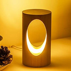 【未使用】【中古】 LEDの木製の電気スタンド 寝室のベッドサイドのナイトライト 調光可能なLed照明 創造的な家の装飾のテーブルランプ 