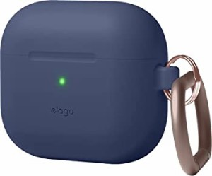 【未使用】【中古】 【elago】 AirPods 3 対応 ケース 落下防止 カラビナ 付 耐衝撃 薄型 シリコン カバー 衝撃 吸収 シンプル スリム ケ