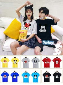 T Shirt Disney ディズニー ペアルック カップル Tシャツ トップス ｔシャツ ミッキー柄 半袖 夏 夫婦 お揃いの通販はau Wowma ワウマ Rinrin Store 商品ロットナンバー