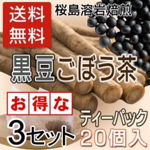 黒豆ごぼう茶 薩摩の恵　送料無料 国産原料 黒豆ゴボウ茶ティーパック2g×20袋×3セット 水溶性