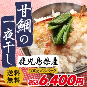 送料無料 鹿児島県産 無添加 熟成乾燥 甘鯛の一夜干し 200g×3パック ポイント消化 big_dr ギフト 特産品