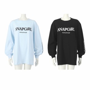 【30％OFF ジュニア 子供 女の子】 ANAP GiRL（アナップガール） ロゴビッグロングTシャツ