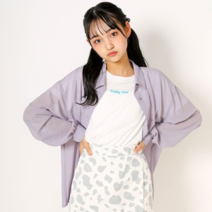 【40％OFF 2023春夏 ジュニア 子供 女の子】 ZIDDY（ジディー） シアーシャツ＆ロゴTシャツセット