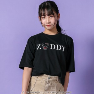 【10％OFF 送料無料 2024夏物 ジュニア 子供 女の子】ハローキティ×ZIDDY　ラインストーンロゴTシャツ