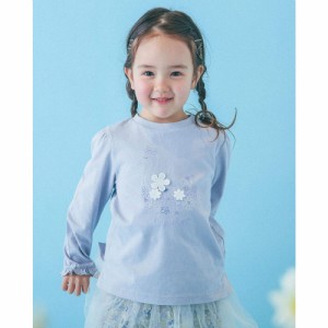 【40％OFF 2022春物 キッズ 子供 女の子】 SLAP SLIP（スラップスリップ） スワン 刺繍 花 モチーフ Tシャツ