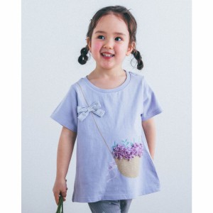 【40％OFF 2022夏物 キッズ 子供 女の子】 SLAP SLIP（スラップスリップ）花 かごバッグ モチーフ 天竺 Tシャツ