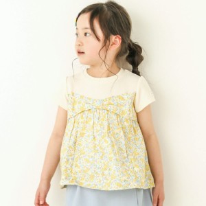 【30％OFF 2023春夏 キッズ 子供 女の子】 SLAP SLIP（スラップスリップ） 花柄リボンドッキング半袖Tシャツ