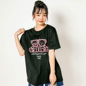 【40％OFF 2023夏物 ジュニア 子供 女の子】 ZIDDY（ジディー） ラメクマプリントTシャツ