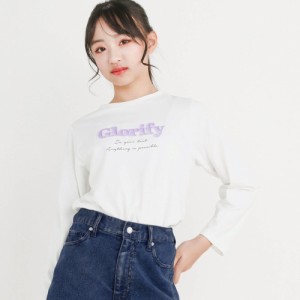 【10％OFF 2024春物 ジュニア 子供 女の子】 ZIDDY（ジディー） グラデーションプリント刺しゅうロングTシャツ