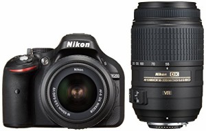 Nikon デジタル一眼レフカメラ D5200 ダブルズームキット AF-S DX NIKKOR 1(中古品)