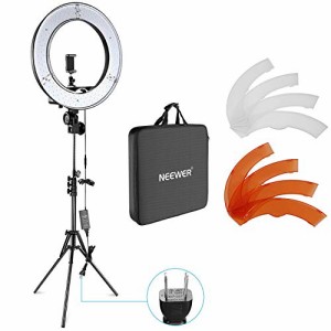 Neewer カメラ写真ビデオ用照明セット　18インチ/48cm外部55W 5500K調光LED(中古品)