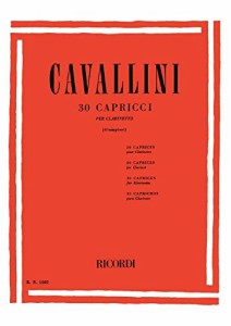 カヴァリーニ : 30の奇想曲 カプリス (クラリネットソロ) リコルディ出版(中古品)