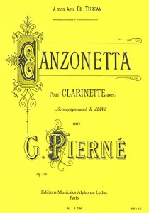 ピエルネ : カンツォネッタ 作品19 (クラリネット、ピアノ) ルデュック出版(中古品)