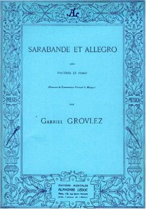 グローヴレ : サラバンドとアレグロ (オーボエ、ピアノ) ルデュック出版(中古品)
