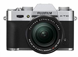 FUJIFILM ミラーレス一眼 X-T10 レンズキット シルバー X-T10LK-S(中古品)