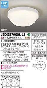 東芝ライテック LED一体形アウトドア 軒下シーリングライト 電球色 30W ブ (中古品)