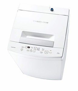 東芝 全自動洗濯機 4.5kg ピュアホワイト AW-45M9 (W) 【一人暮らし】 【ス(中古品)